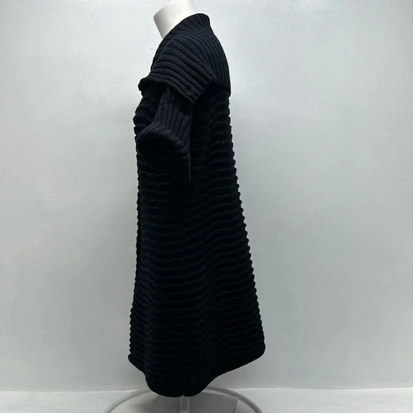 Lafayette 148 Cardigan Sweater Short Sleeve Merino Wool Knit Black Size Medium - Picture 5 of 10